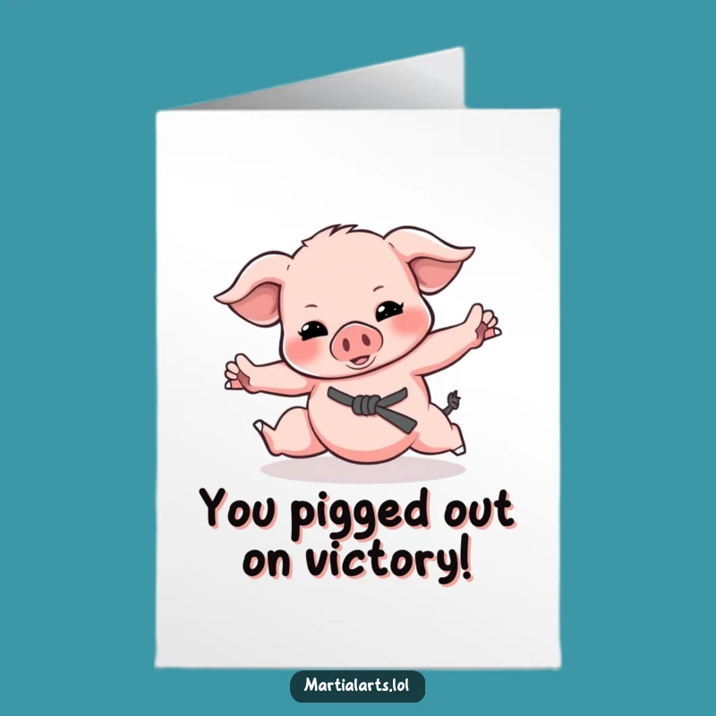 Free Printable Piglet Martial Arts Congrats Card - Hilarious Downloadable Champ