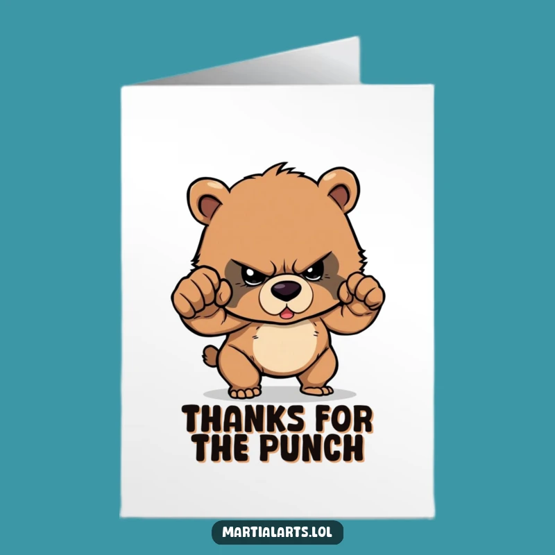 Free Printable Bear Cub Punch Thank You Card - Strong Downloadable Gift!