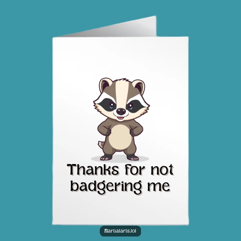 Free Printable Brave Badger Thank You Card: Stoic Gratitude Downloadable