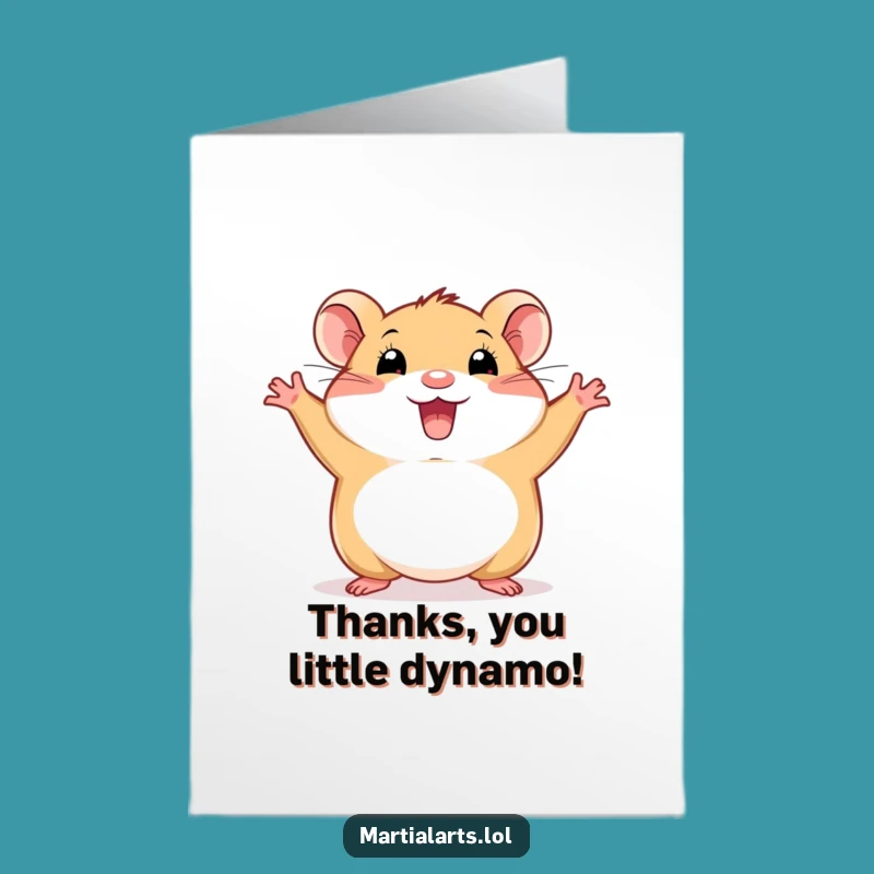Free Printable Hamster Thank You Card: Grateful Go-Getter Funny Downloadable Gift