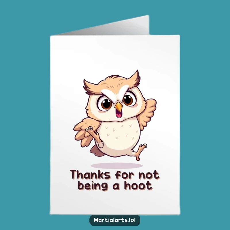 Free Printable Startled Owl Thank You Card: Unexpected Gratitude Downloadable