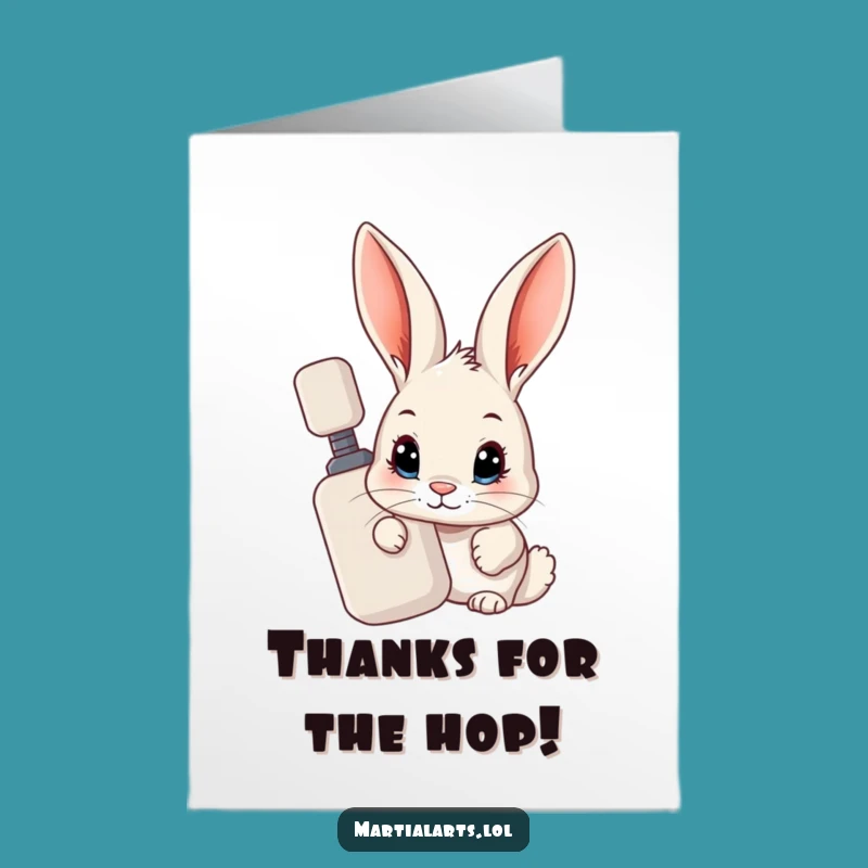 Free Printable Thank You Card: Rabbit's Shy Thanks - Funny
