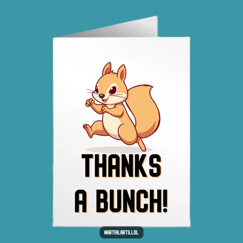 Free Printable Thank You Card: Squirrel Bows Gracefully - Funny Downloadable Thanks