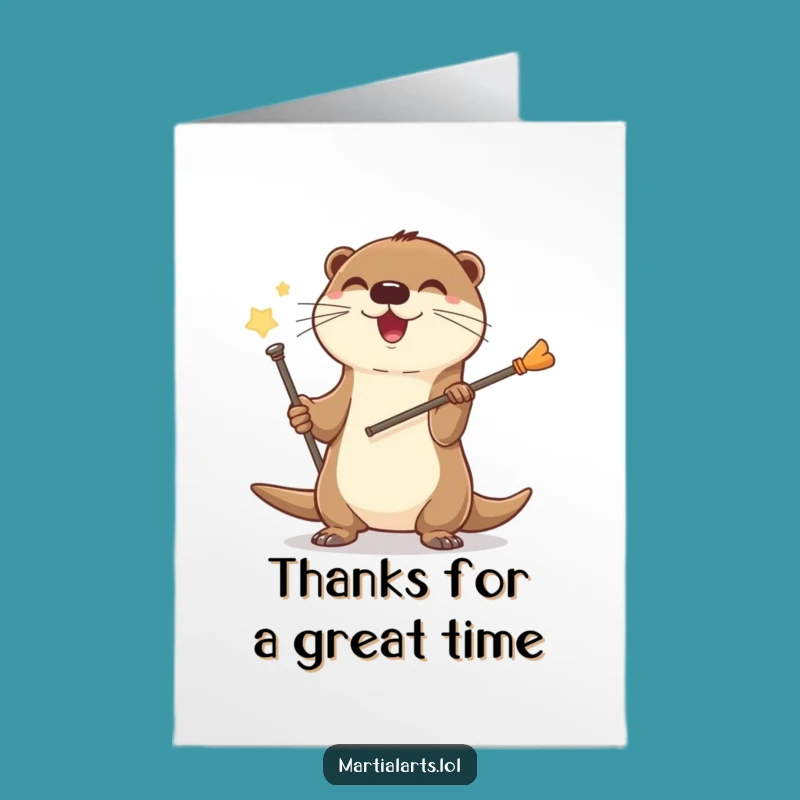 Free Printable Otter Staff Thank You Card - Whimsical Downloadable Gratitude