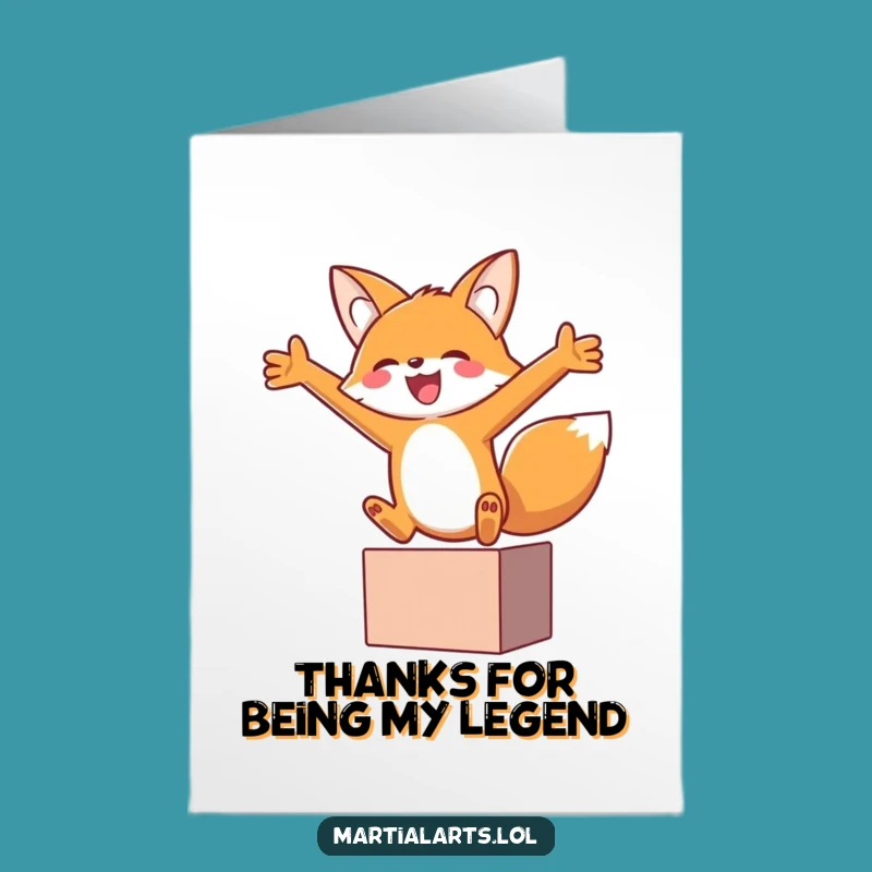 Free Printable Thank You Card: Fox's Joyful Leap - Funny Downloadable Gratitude