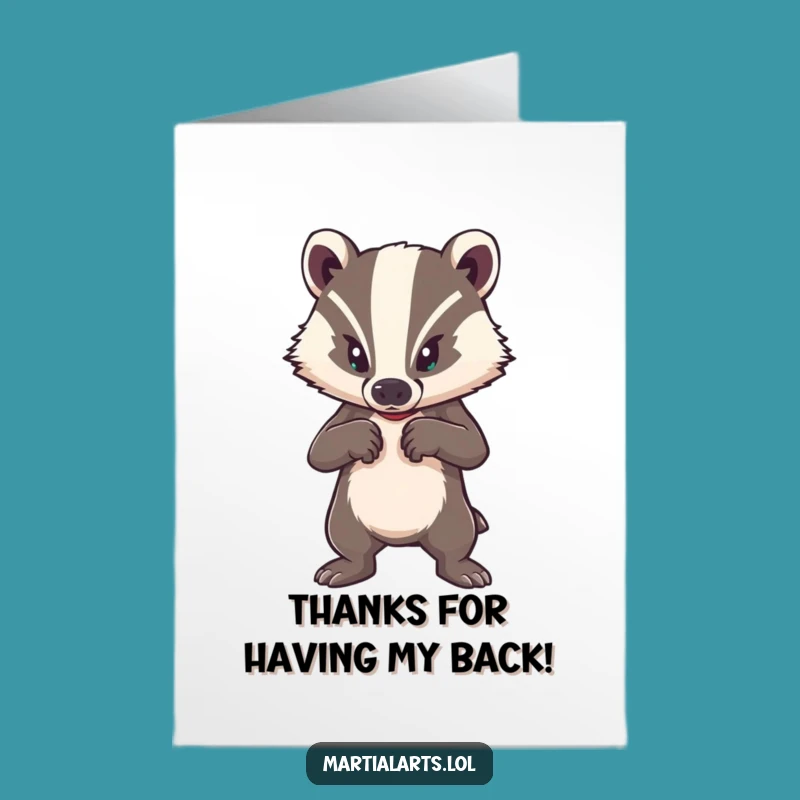 Free Printable Badger Thank You Card: Funny Downloadable Strength Gift