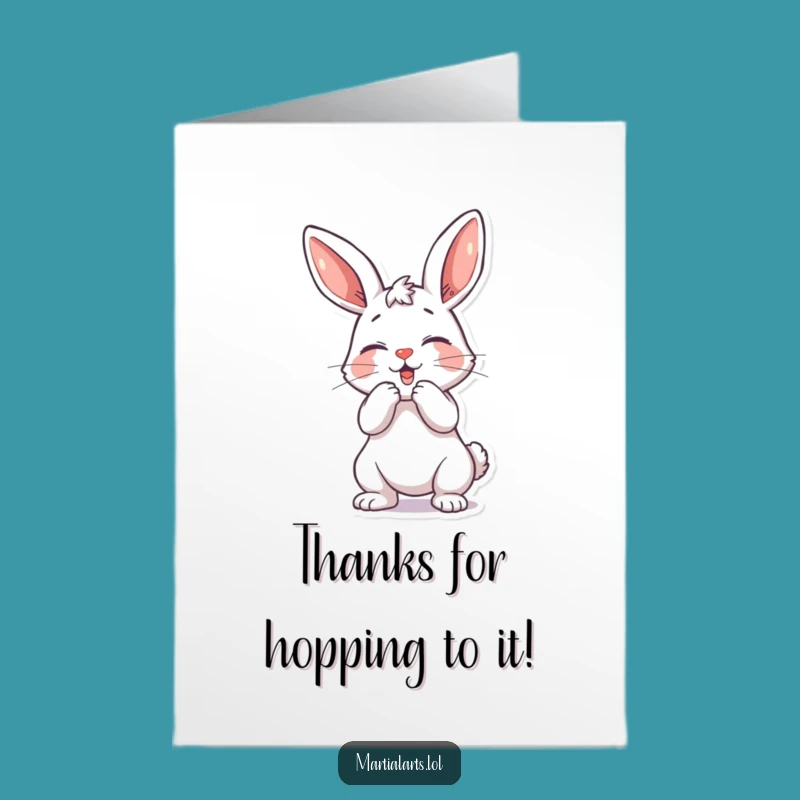 Free Printable Playful Bunny Thank You Card: Cheeky Gratitude Downloadable