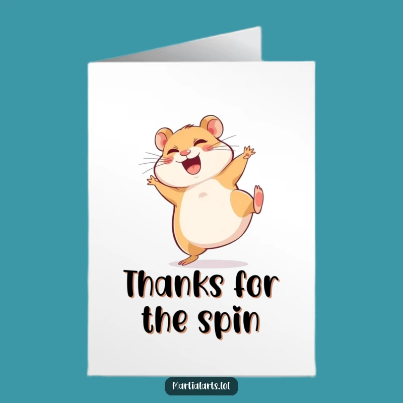 Free Printable Funny Hamster Kick Thank You Card - Sweet Downloadable Gift!