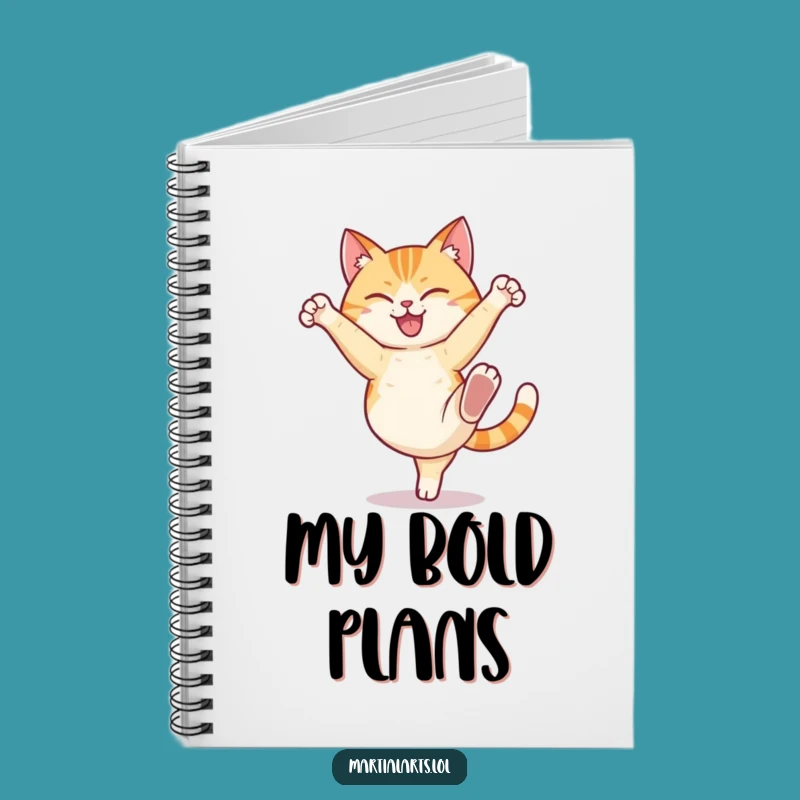 Funny Cat High Kick Notebook: Jot Down Your Determined Thoughts