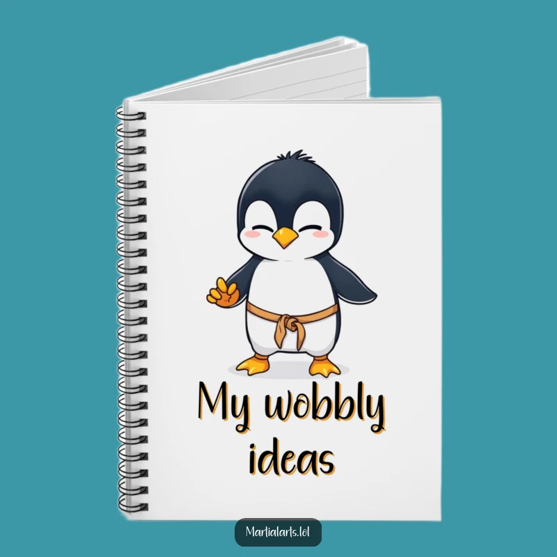 Funny Penguin Karate Notebook: Jot Down Ideas with a Clumsy Fighter, Creative Funny Gift