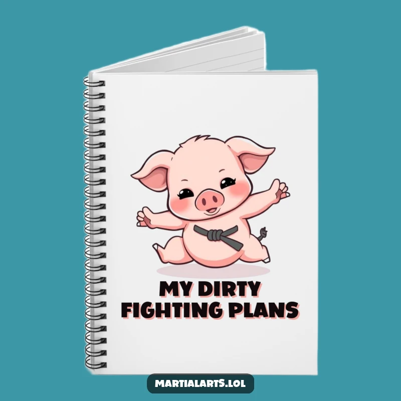 Funny Piglet Martial Arts Notebook: Journal Your Moves, Creative Funny Gift