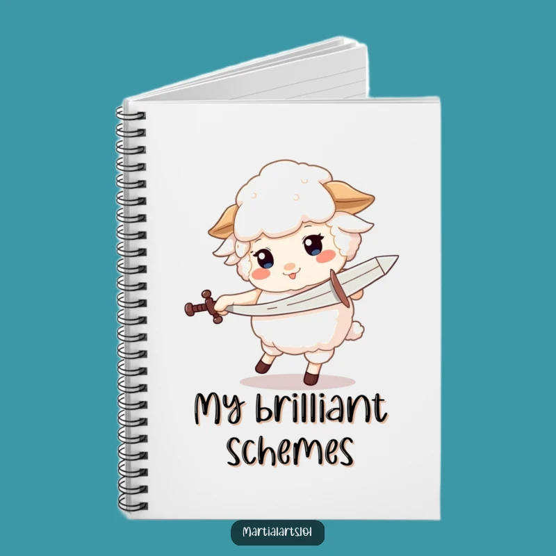 Funny Sheep Sword Notebook - Jot Down Adventures with Flair