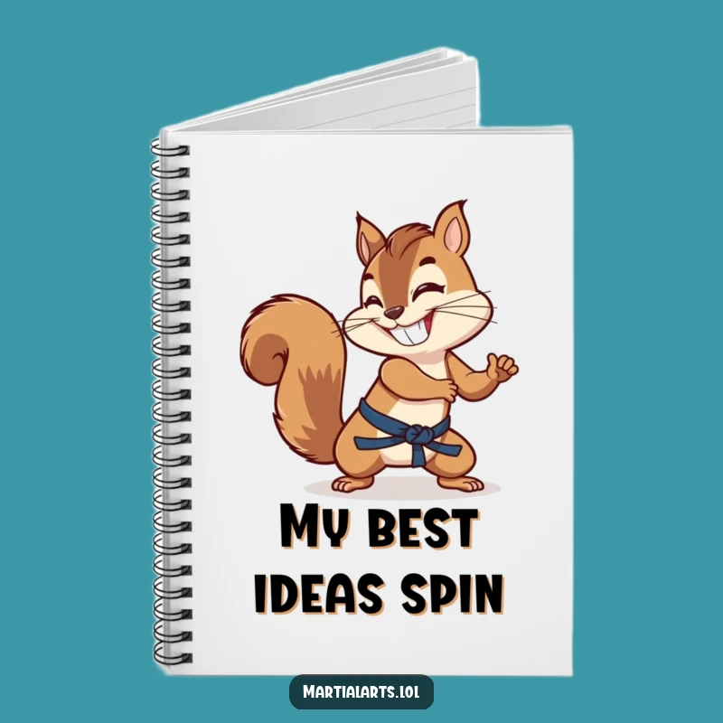Funny Squirrel Tail Notebook - Grinning Martial Artist Journal Gift