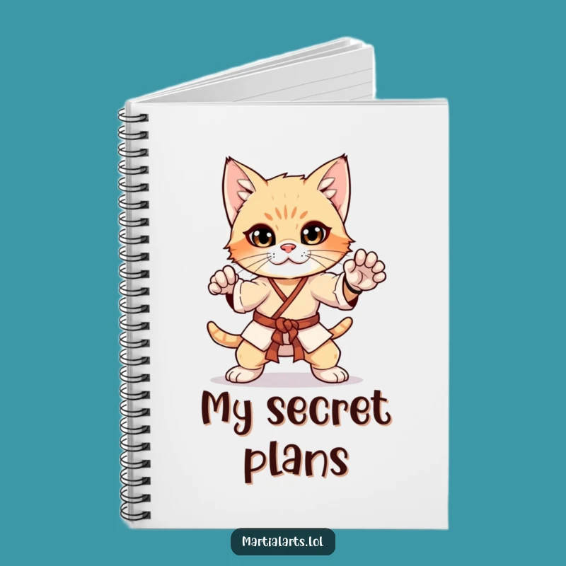 Funny Curious Kitten Martial Arts Notebook - Journal for Focused Ideas