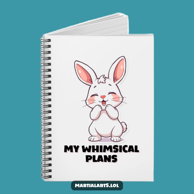 Funny Playful Bunny Notebook - Strike Your Ideas, Gift for Planners