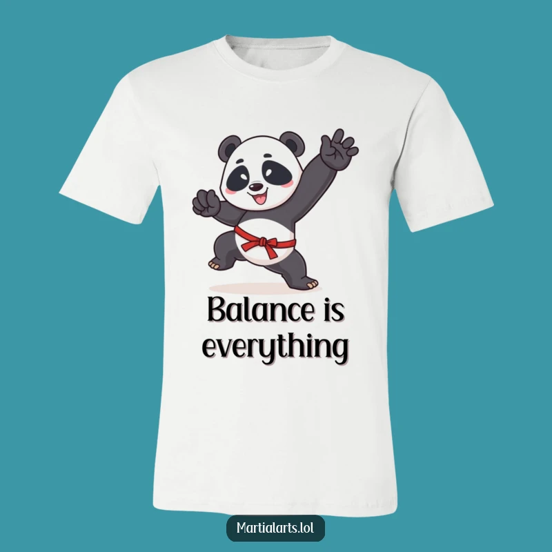 Funny Panda Action T-Shirt: Hilarious Martial Arts Pose Graphic Tee Gift