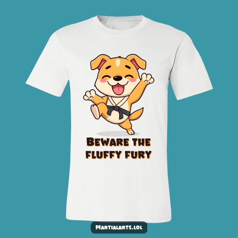 Funny Dog Karate T-Shirt - Enthusiastic Kicking Pet Tee Gift