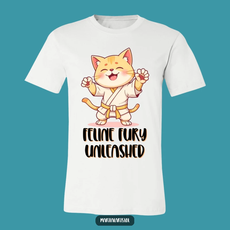 Funny Karate Cat T-Shirt: Dynamic Pose Tee, Hilarious Gift for Friends and Family