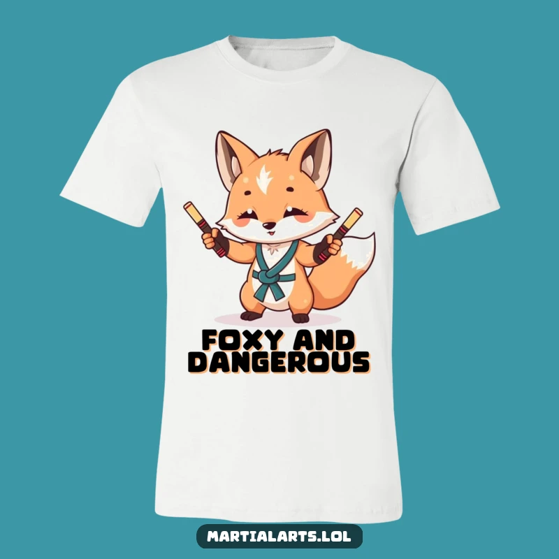 Funny Curious Fox Nunchuck T-Shirt: A Hilarious Woodland Kickboxer Tee
