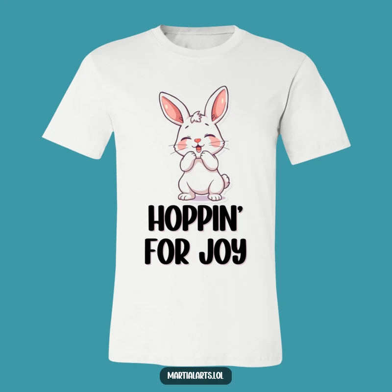 Funny Playful Bunny T-Shirt - Mock Strike Fun, Gift for Mischief Makers