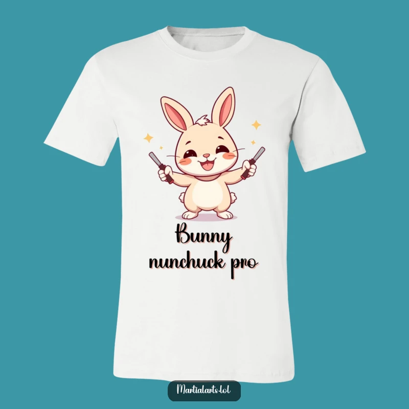Funny Rabbit Nunchucks T-Shirt: Juggling Hare for a Hilarious Funny Gift