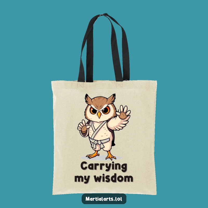 Funny Proud Owl Karate Tote Bag - Stylish Martial Arts Carryall