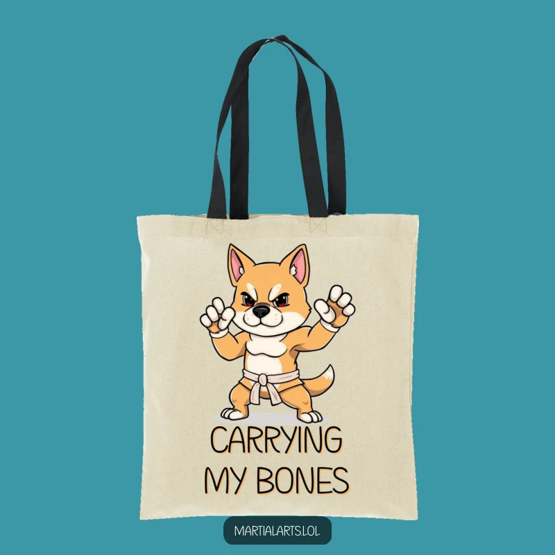 Funny Dog Tote Bag: Carry Your Goods with a Martial Arts Master Funny Gift