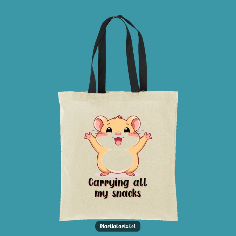 Funny Happy Hamster Tote Bag - Energetic Critter Carryall