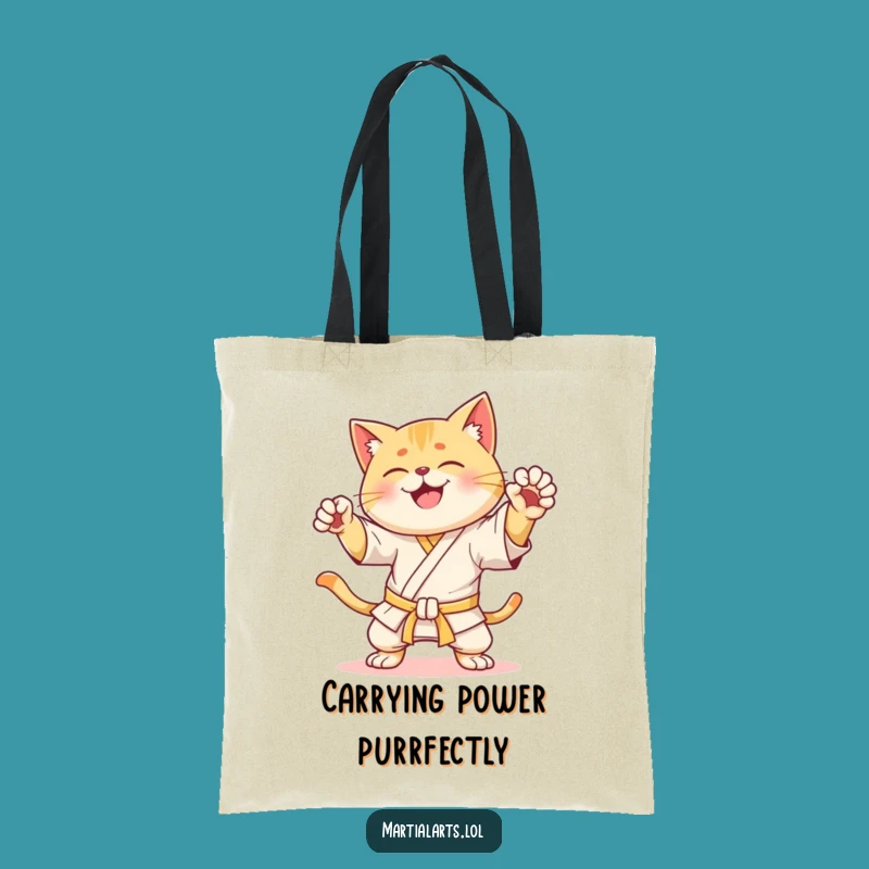 Funny Karate Cat Tote Bag: Dynamic Style, Practical and Hilarious Gift