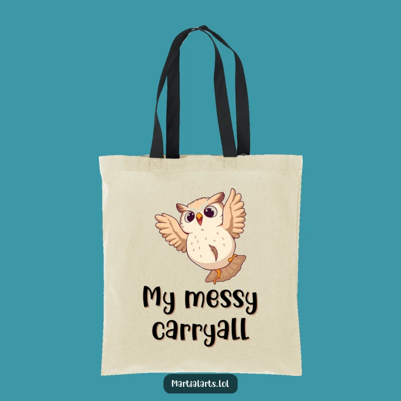 Funny Startled Owl Tote Bag: Carry Your Surprises, Hilarious Gift