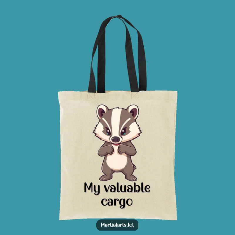 Funny Brave Badger Tote Bag: Carry Your Strength, Hilarious Gift
