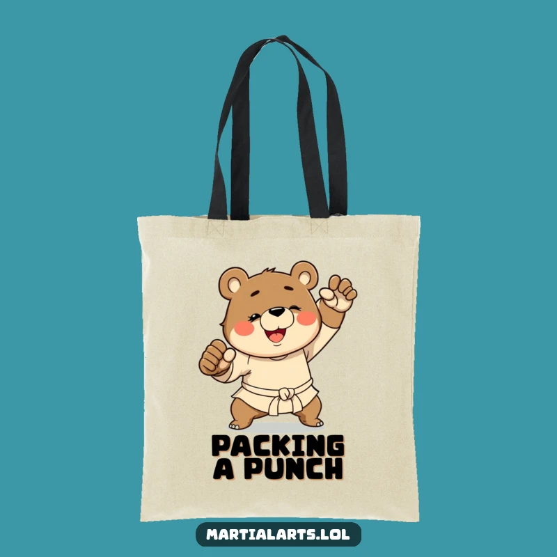 Funny Bear Martial Arts Tote Bag: Carry Power and Punchlines!